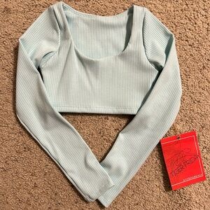 Blue Long Sleeve Tiger Friday Crop